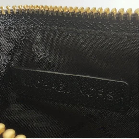 MICHAEL KORS Jet Set Crossbody Bag Black Gold Chain & Matching Wallet Card Case - Picture 10 of 14